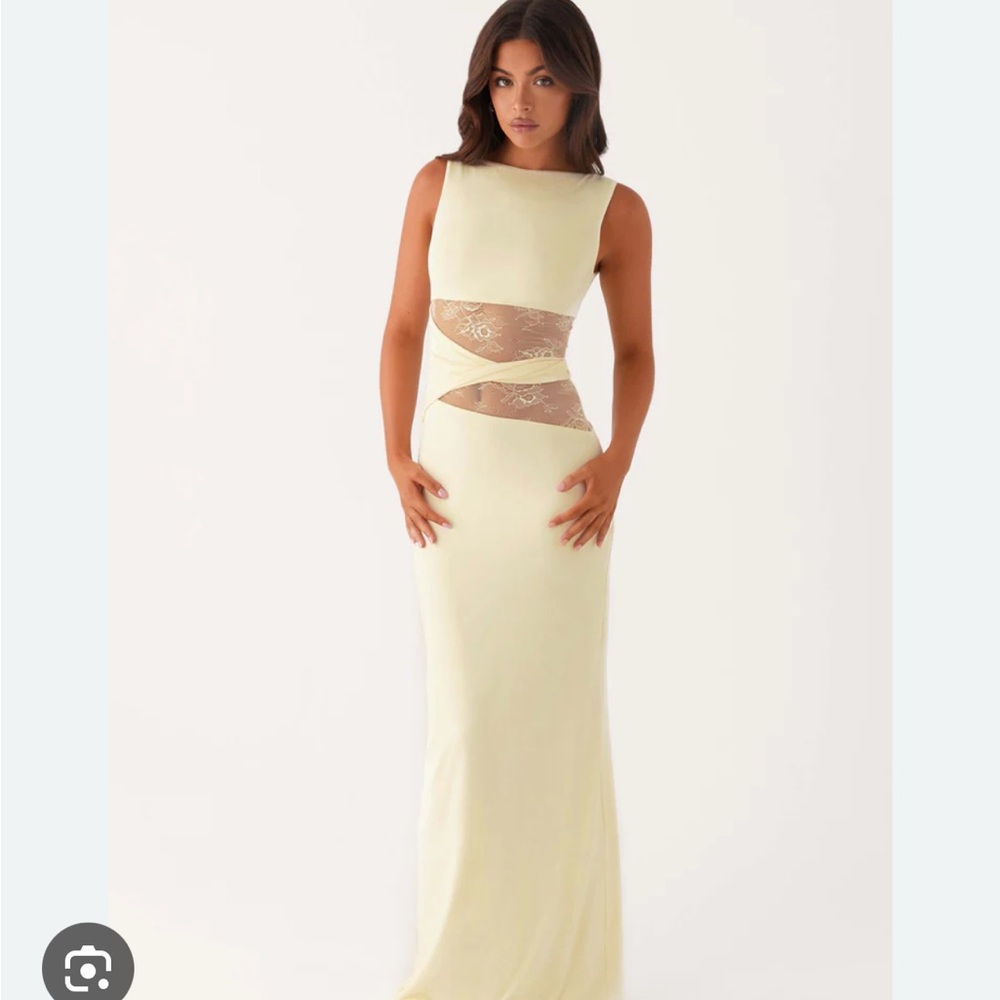 Peppermayo Butter yellow lace maxi